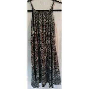Sheila Rose Chevron Sun Dress Black-Grays Zig-Zag Womens Xlg Elastic Waist